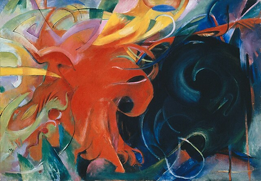 Tableau de Franz Marc Formes combattantes réalisé en 1914
